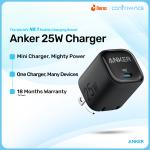 Anker Compact USB-C 25W Fast PD Wall Charger for Iphone, Samsung & Others (Cable Not Included)