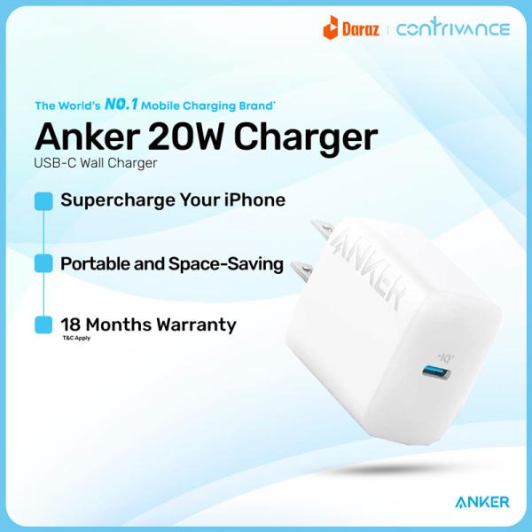Anker 20W USB-C Fast Wall Charger For iPhone, Samsung & Others (Cable Not Included)