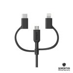 Anker Powerline II 3-in-1 Fast Charging Cable With USB-A to Lightning/USB-C/Micro USB (3ft)