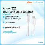 Anker 322 USB-C To USB-C Fast Charging Cable (3ft) With Durable & High-Speed Charging For Phones, Tablets & Others